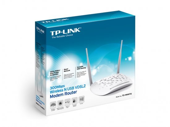 ראוטר+מודם TP-Link TD-W9970 N300 VDSL/ADSL2+ 300Mbps